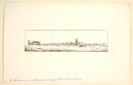 View of an Old Town with a Church and High Gabled Houses MET DP822784