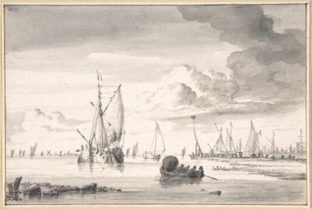 Various Ships and a Rowing Boat on an Estuary MET DP800780