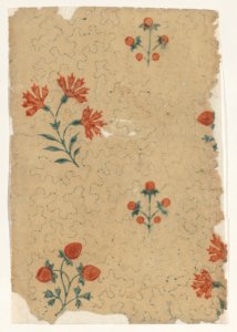 Sheet with overall dot pattern with bouquets Met DP886708