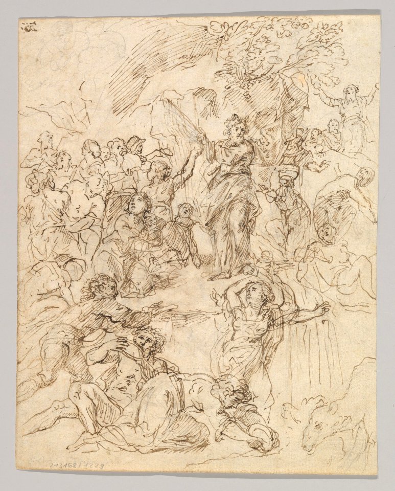 The Holy Family; verso- Moses striking water from a rock MET DP819283