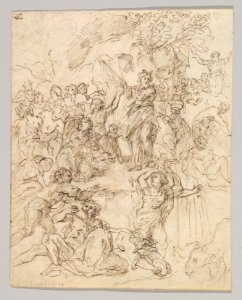 The Holy Family; verso- Moses striking water from a rock MET DP819283
