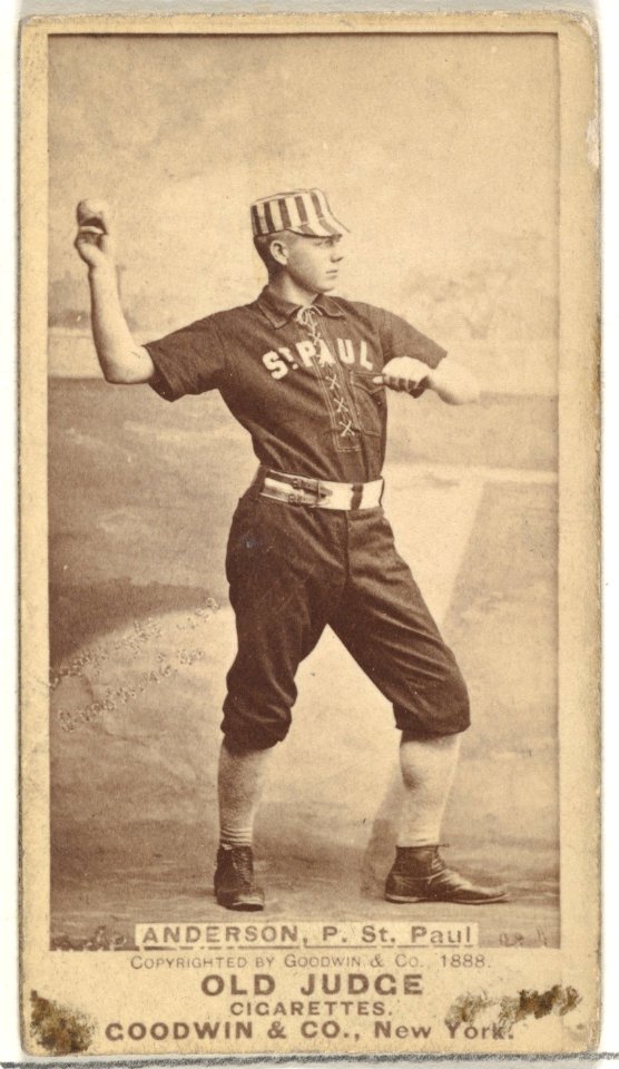 Varney Samuel "Varn" Anderson, Pitcher, St. Paul Apostles, from the Old Judge series (N172) for Old Judge Cigarettes MET DP846353