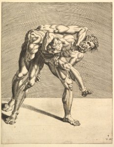 Two Wrestlers, from Wrestlers, plate 4 MET DP822175