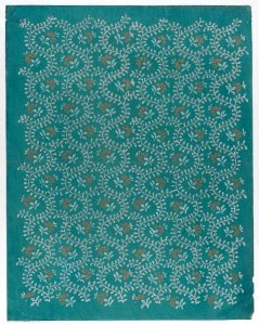 Sheet with meandering vine pattern with gold flowers Met DP886830