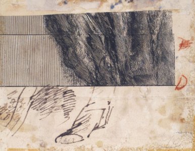 Two Men Holding Long Staffs (recto); Proof impression of part of an etching, and scribbles in the artist's hand (verso) MET 1972.118.269 VERSO