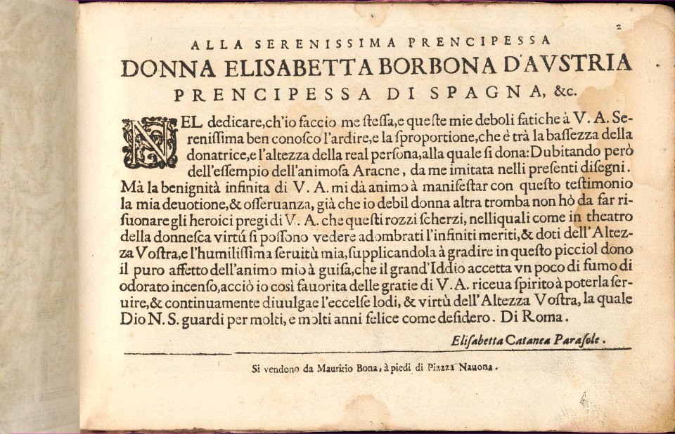 Teatro delle Nobili et Virtuose Donne..., page 2 (recto) MET DP358054