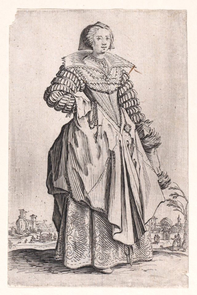 The Lady with the Large Collar and a Headdress that Falls to the Back Met DP890654