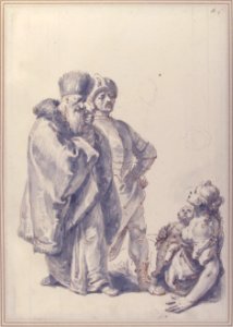 Two Standing Male Figures and Seated Woman with a Child MET 61.56.2