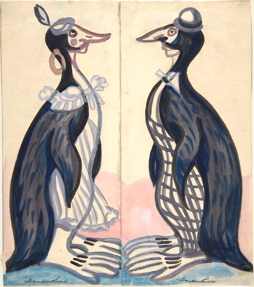 Two penguins , male and female MET DP804811