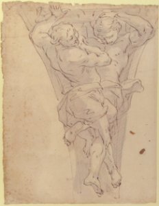 Two Partially Draped Male Figures in a Pendentive MET 1970.294.1