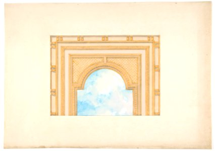Partial design for a decorated ceiling painted with clouds MET DP811565