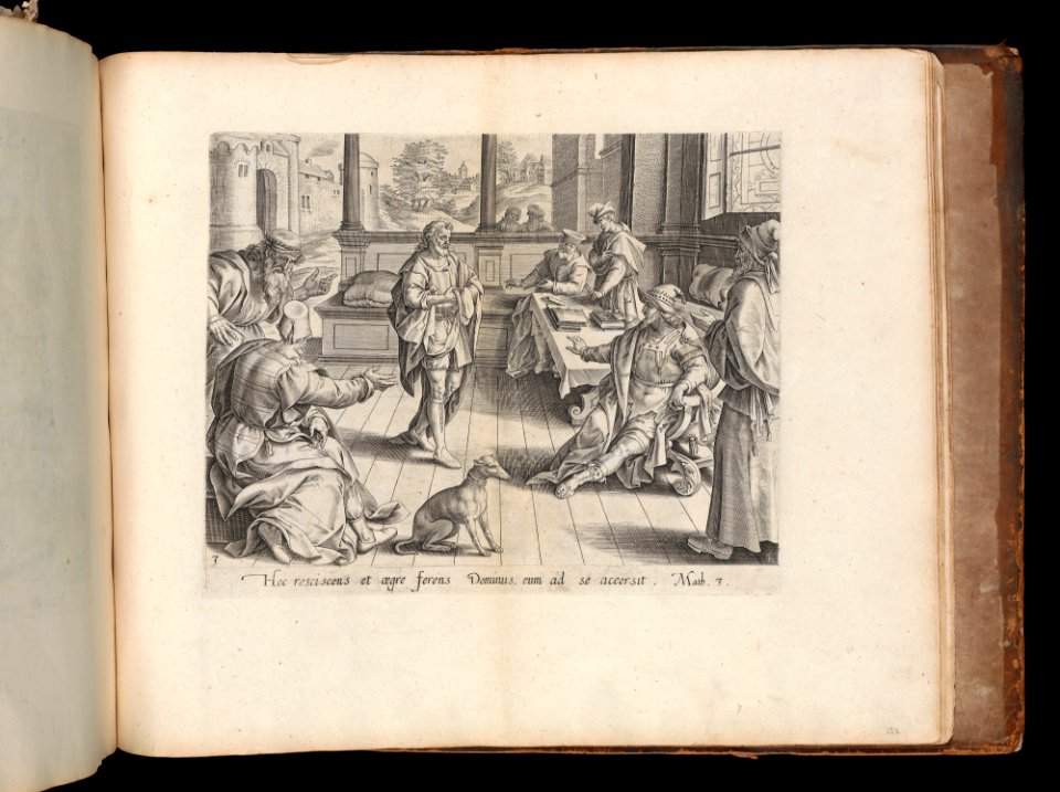 The King Summoning the Servant, from The Parable of the Unmerciful Servant, bound in Thesaurus Sacrarum historiarum Veteris et Novi Testamenti MET DP364283