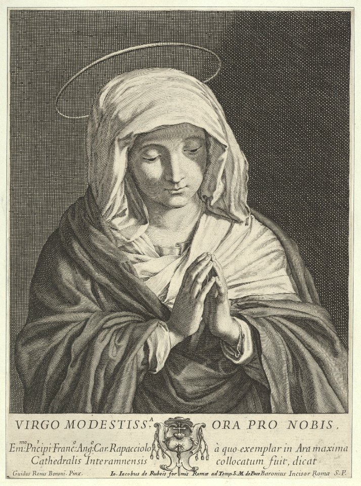 The Virgin in prayer looking down, after Reni MET DP841767