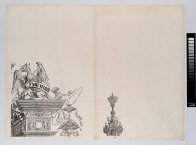 The Ornaments Atop the Right Portal, from The Triumphal Arch of Maximilian I, 1st edition (1517-18) MET DP-16116-069