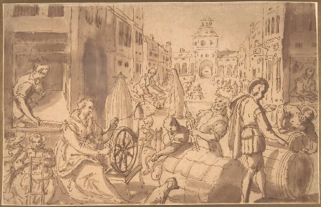 Market Scene MET DP801716