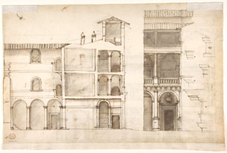 Palazzo Pirro in Rome, section (recto) Palazzo Pirro in Rome, sections; profiles (verso) MET DP810650