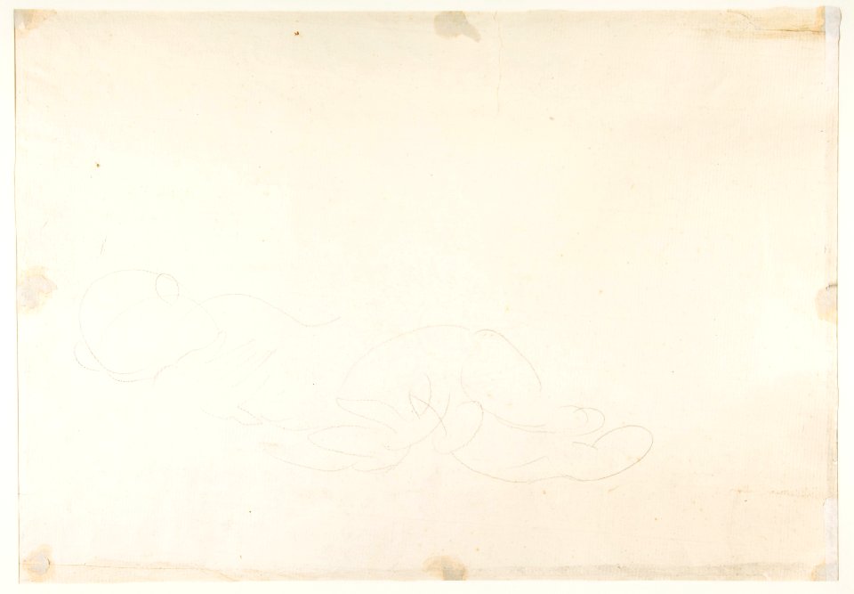 The Muses Euterpe, Polyhymnia, Calliope, Clio, and Terpsichore (recto); Sketch of a Sleeping Child (verso) MET DP812335