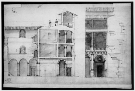 Palazzo Pirro in Rome, section (recto) Palazzo Pirro in Rome, sections; profiles (verso) MET MM31580