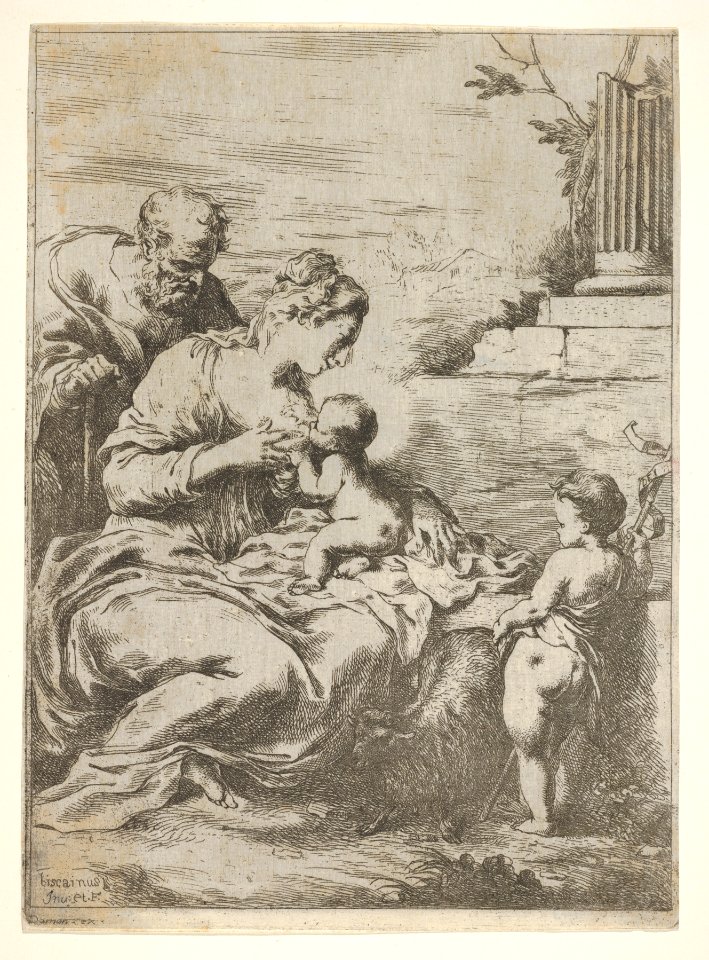 The Holy Family with the infant St John the Baptist at right MET DP832048