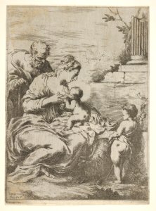 The Holy Family with the infant St John the Baptist at right MET DP832048