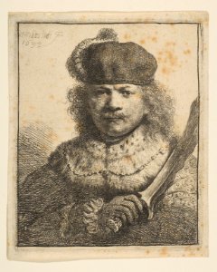 Rembrandt with Raised Sabre MET DP814408