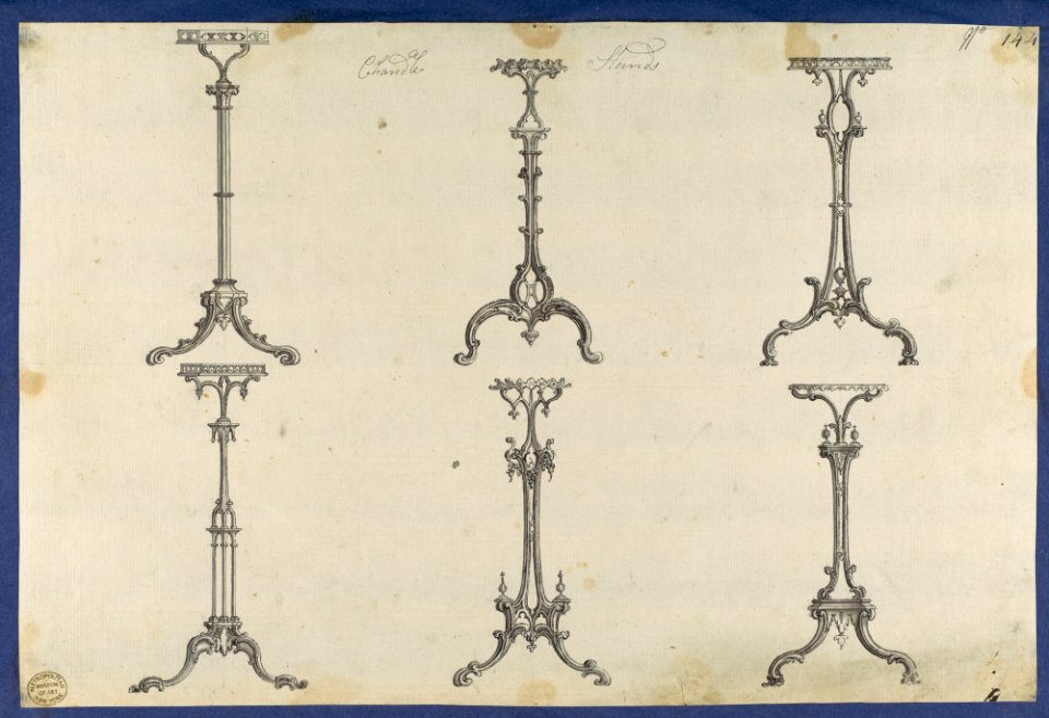 Candle Stands, in Chippendale Drawings, Vol. I MET DP104127