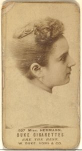 Card Number 527, Miss Hermann, from the Actors and Actresses series (N145-7) issued by Duke Sons & Co. to promote Duke Cigarettes MET DP840428