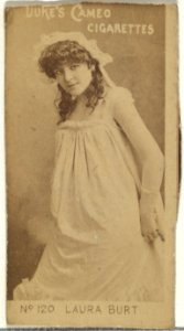 Card Number 120, Laura Burt, from the Actors and Actresses series (N145-4) issued by Duke Sons & Co. to promote Cameo Cigarettes MET DP839902