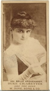 Card Number 554, Belle Urquehardt, from the Actors and Actresses series (N145-7) issued by Duke Sons & Co. to promote Duke Cigarettes MET DP840525