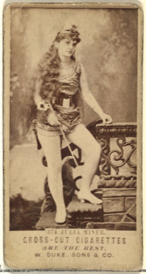 Card Number 374, Julia Miner, from the Actors and Actresses series (N145-3) issued by Duke Sons & Co. to promote Cross Cut Cigarettes MET DP839804