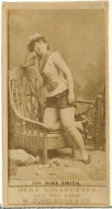 Card Number 394, Nina Smith, from the Actors and Actresses series (N145-7) issued by Duke Sons & Co. to promote Duke Cigarettes MET DP840505