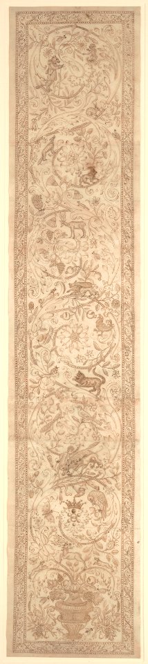 Cartoon for the embroidery of an orphrey bearing Medici arms combined with Arms of the House of Austria MET DP259220
