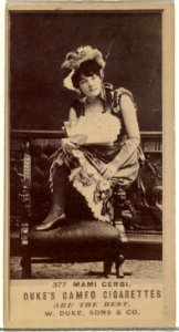 Card Number 377, Mami Cerbi, from the Actors and Actresses series (N145-5) issued by Duke Sons & Co. to promote Cameo Cigarettes MET DP840052