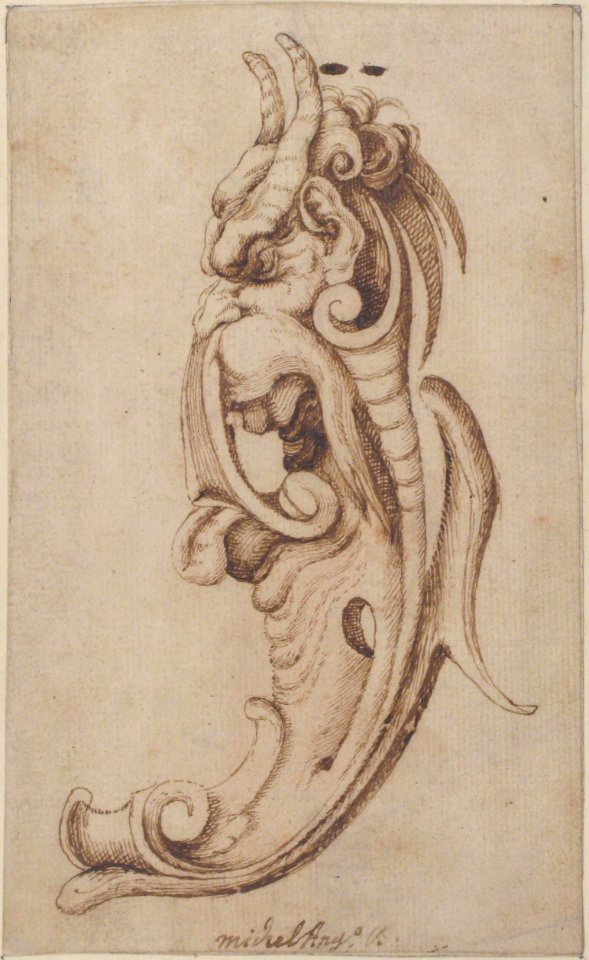 Cartouche in the Form of a Horned Monster's Head in Near Profile View. MET 1971.513.1