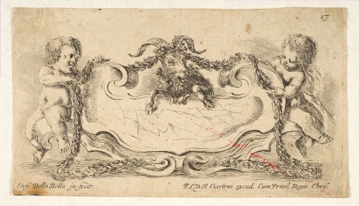 Cartouche Framed by Children and a Goat MET DP817959