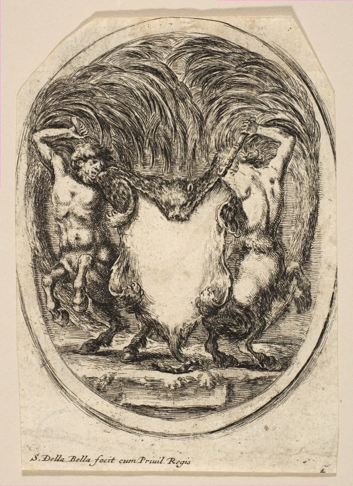 Cartouche Formed by a Tiger Skin Flanked by Two Centaurs MET DP817964