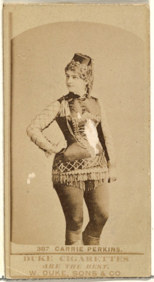 Card Number 387, Carrie Perkins, from the Actors and Actresses series (N145-7) issued by Duke Sons & Co. to promote Duke Cigarettes MET DP840479