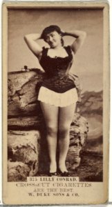 Card Number 375, Lilly Conrad, from the Actors and Actresses series (N145-3) issued by Duke Sons & Co. to promote Cross Cut Cigarettes MET DP839725