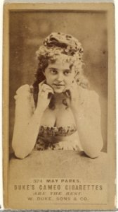 Card Number 374, May Parks, from the Actors and Actresses series (N145-5) issued by Duke Sons & Co. to promote Cameo Cigarettes MET DP840134