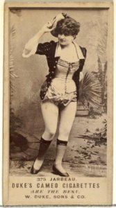 Card Number 375, Miss Jarbeau, from the Actors and Actresses series (N145-5) issued by Duke Sons & Co. to promote Cameo Cigarettes MET DP840098