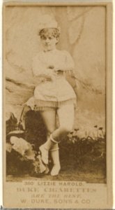 Card Number 380, Lizzie Harold, from the Actors and Actresses series (N145-7) issued by Duke Sons & Co. to promote Duke Cigarettes MET DP840427