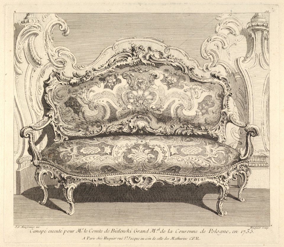 Canapé executé pour Mr. le Comte de Bielenski, from 'Oeuvre de Juste Aurele Meissonnier' MET DP830899