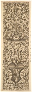 Candelabra Grotesque with Heads of Dolphins and Dragons in the Center MET DP828554