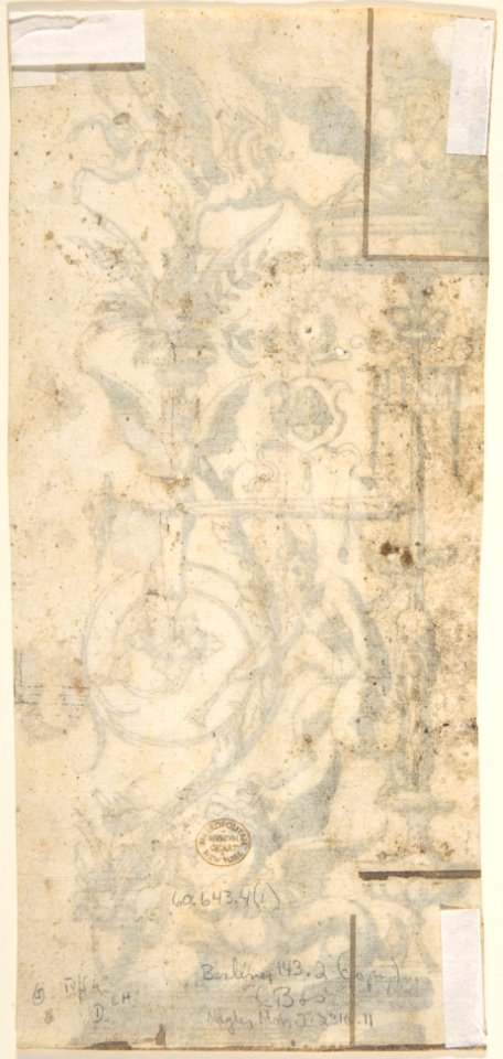 Candelabra Grotesque with a Winged Female Term on a Pedestal MET DP804951
