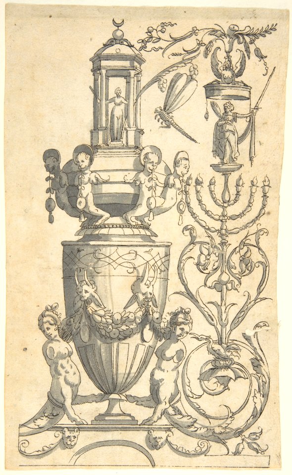 Candelabra Grotesque with a Naked Boy in a Strapwork Contraption MET DP804962