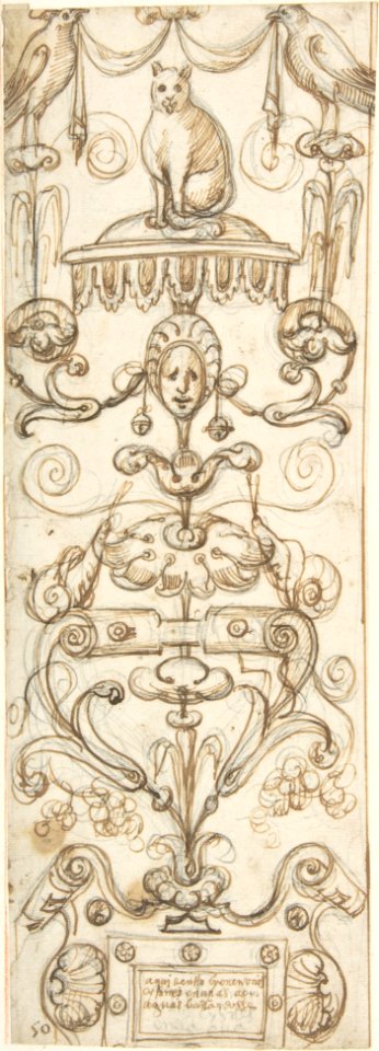 Candelabra Grotesque with a Cat MET DP800648