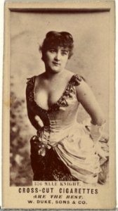 Card Number 376, Mlle. Knight, from the Actors and Actresses series (N145-3) issued by Duke Sons & Co. to promote Cross Cut Cigarettes MET DP839784
