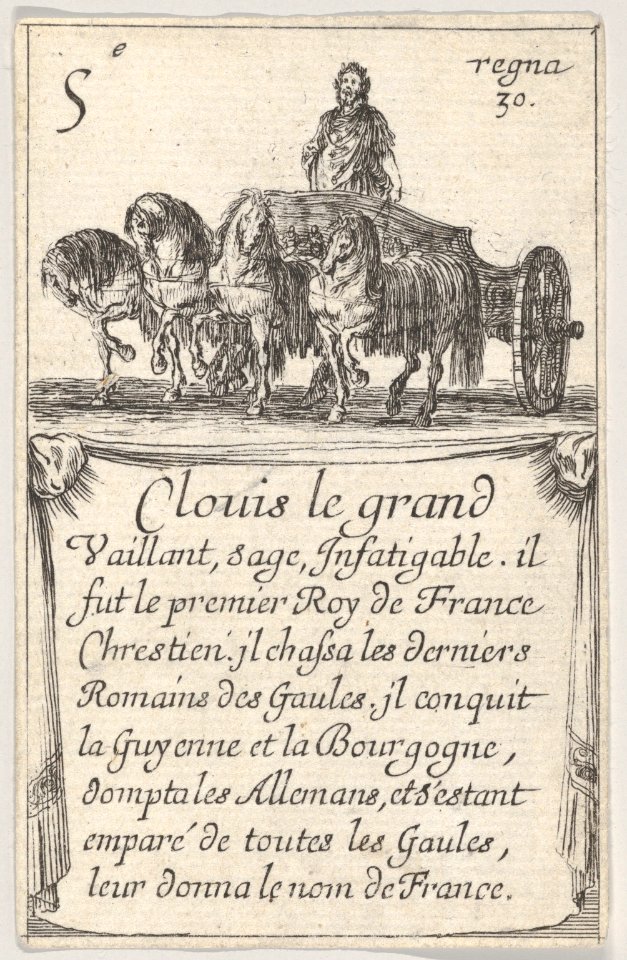 Clovis le grand - Vaillant, sage..., from 'Game of the Kings of France' (Jeu des Rois de France) MET DP831126