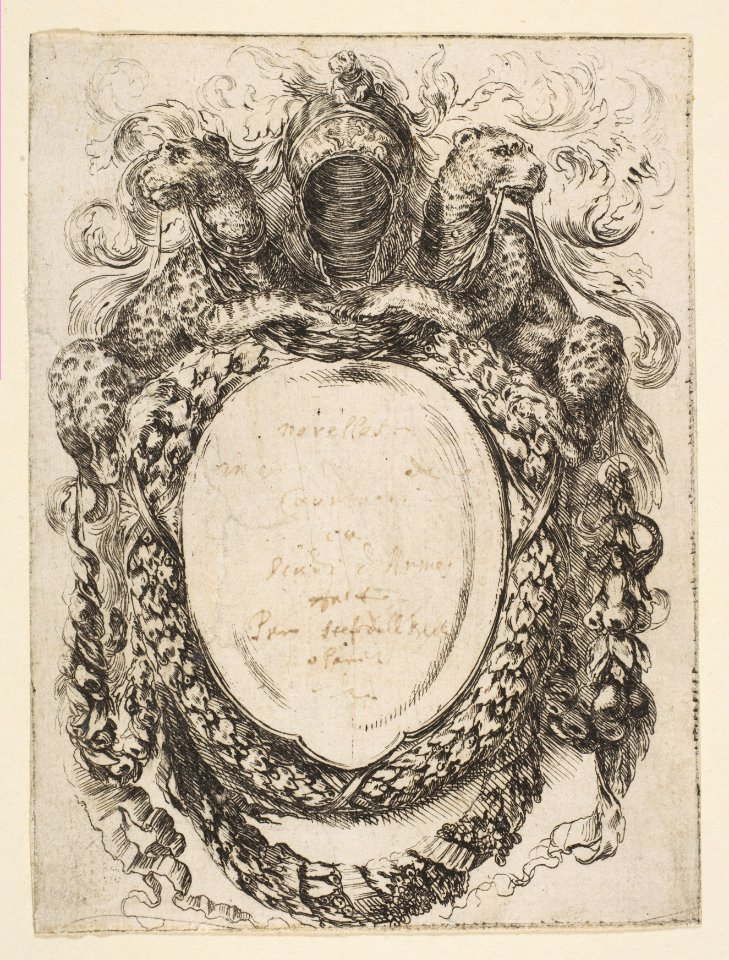 Cartouche Crowned by Helmet and Leopards MET DP817970