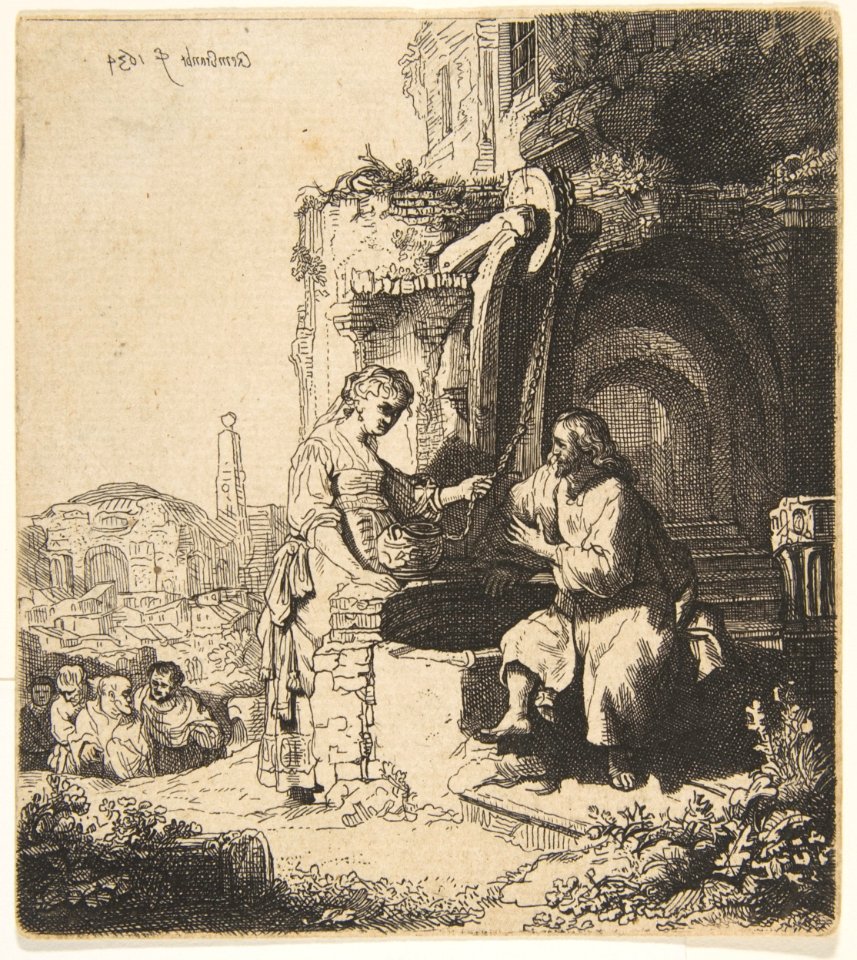 Christ and the Woman of Samaria among Ruins (reverse copy) MET DP814428